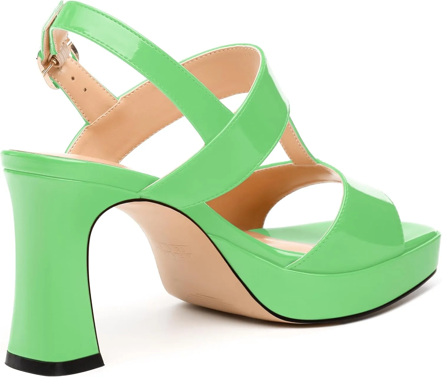 Women's Platform Sandals, Buckle Ankle Strap Open Toe Heeled Sandal, Fashion High Heel Sandals for Wedding Partying Dating