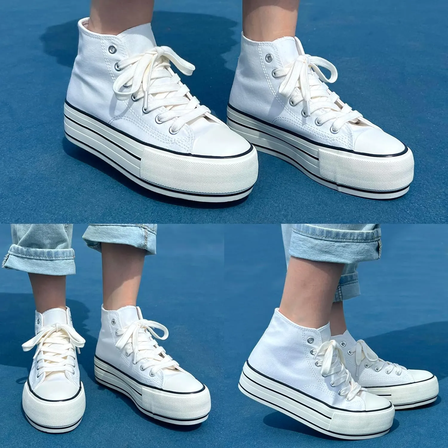 Women's Platform Sneakers 4cm Height Increase, Classic Canvas Platform Low Top Sneakers for Women and Teen Girls, Multiple Colors Fashion Trendy Cute Shoes