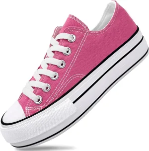 Women's Platform Sneakers 4cm Height Increase, Classic Canvas Platform Low Top Sneakers for Women and Teen Girls, Multiple Colors Fashion Trendy Cute Shoes