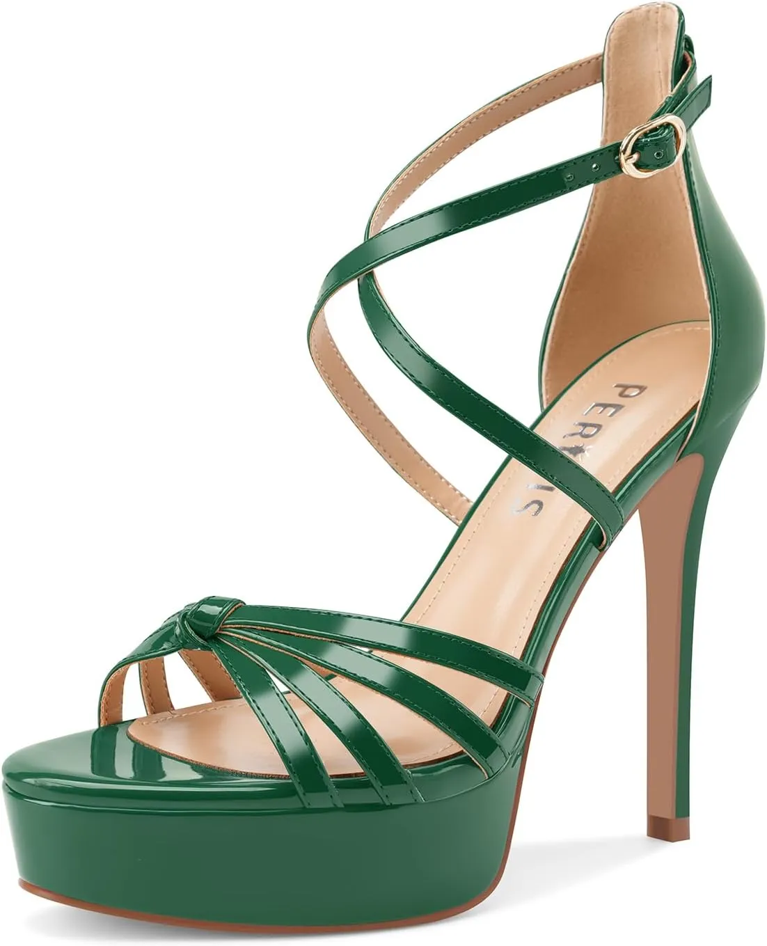 Women's Platform Stiletto Heels Cross Strap Open Peep Toe High Heel Sandals Ankle Strap Crisscross Dress Stilettos Summer Shoes for Ladies Sexy Fashion