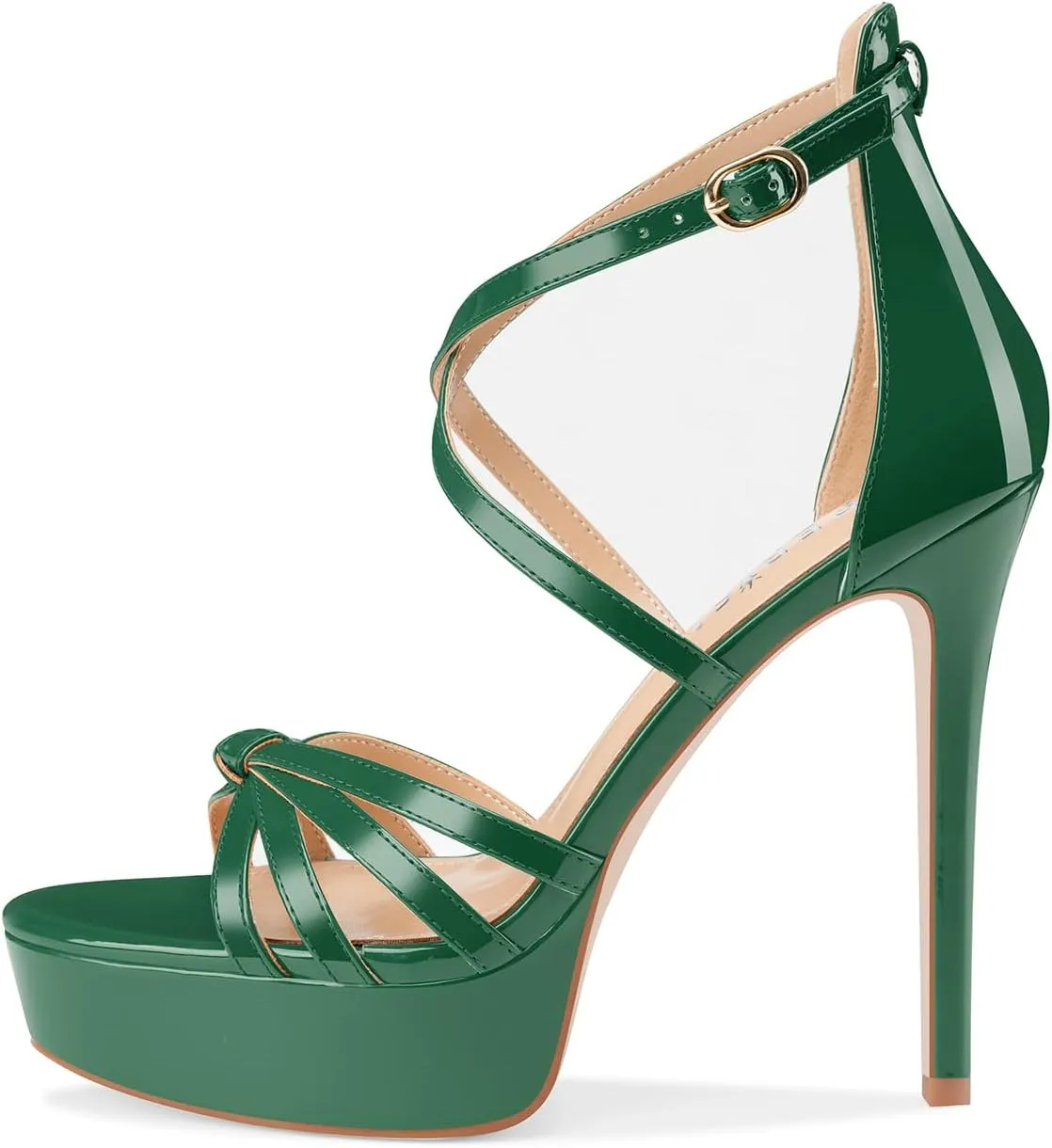 Women's Platform Stiletto Heels Cross Strap Open Peep Toe High Heel Sandals Ankle Strap Crisscross Dress Stilettos Summer Shoes for Ladies Sexy Fashion