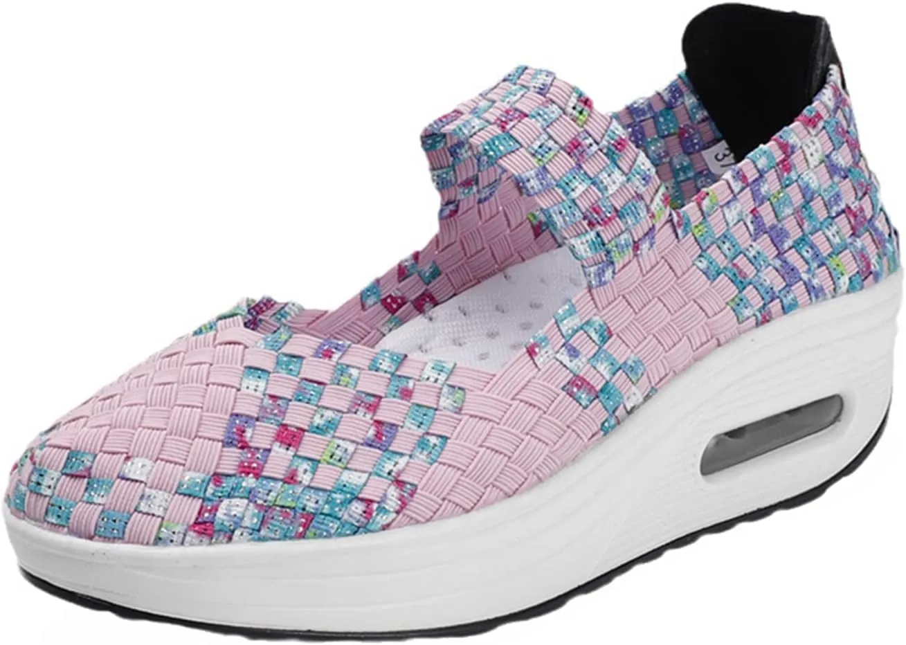 Women's Platform Wedge Sandals Woven Pumps Mary Jane Shoes Comfortable Walking Shoes
