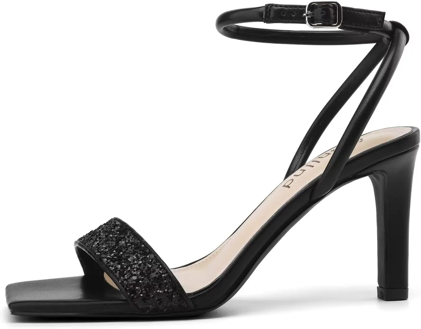 Womens Sandals Glitter Strappy High Heels Sandals Stiletto Heeled Sandals Ankle Strap Heels for Women Party Wedding Daily Wear Prom Sandals Shoes