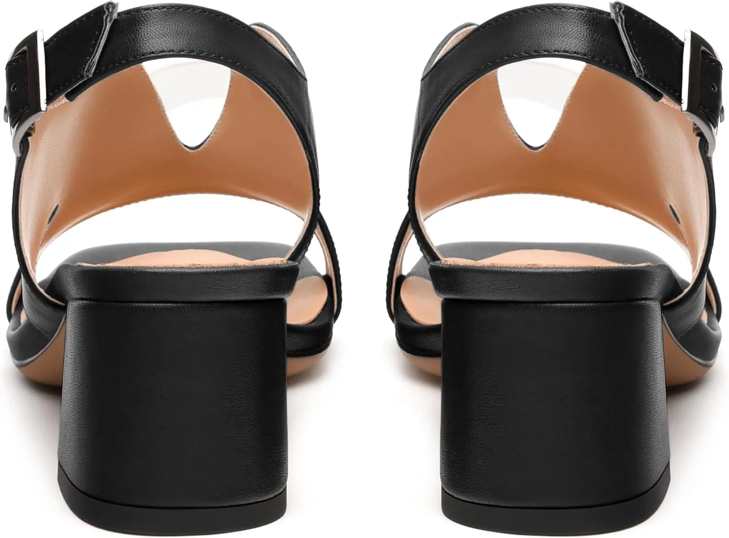 Womens Slingback Sandals, Peep Toe Mid Block heel Sandals for Women, Leather Insole Comfort Sandals 2"