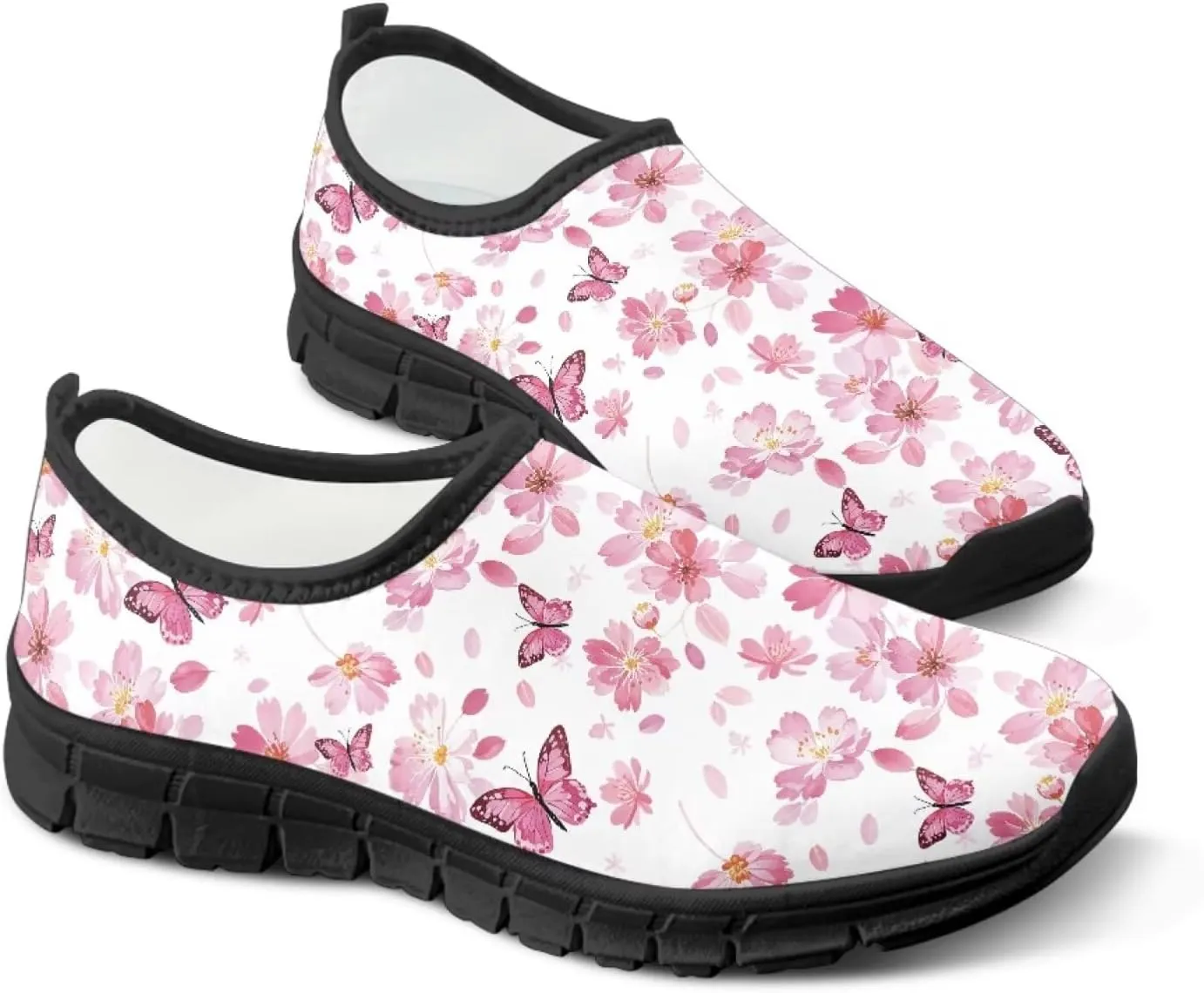 Women's Slip on Sneakers Casual Shoes Loafers Non Slip Breathable Comfortable Walking Sneakers Gifts for Women Girls Black Sole Size 5.5-11.5
