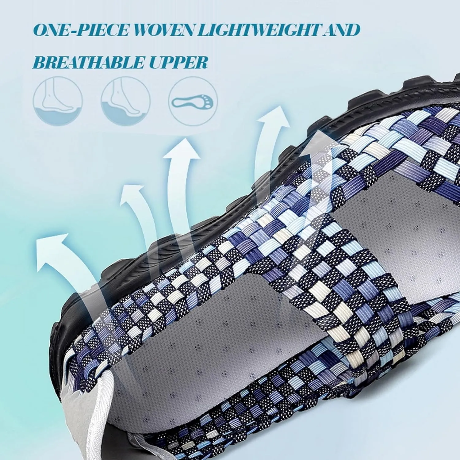 Women's Slip On Walking Shoes Mary Jane Flat Sneakers Lightweight Breathable Non Slip Running Shoes