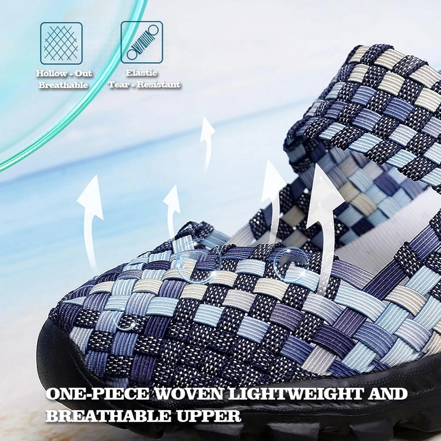 Women's Slip On Walking Shoes Mary Jane Flat Sneakers Lightweight Breathable Non Slip Running Shoes