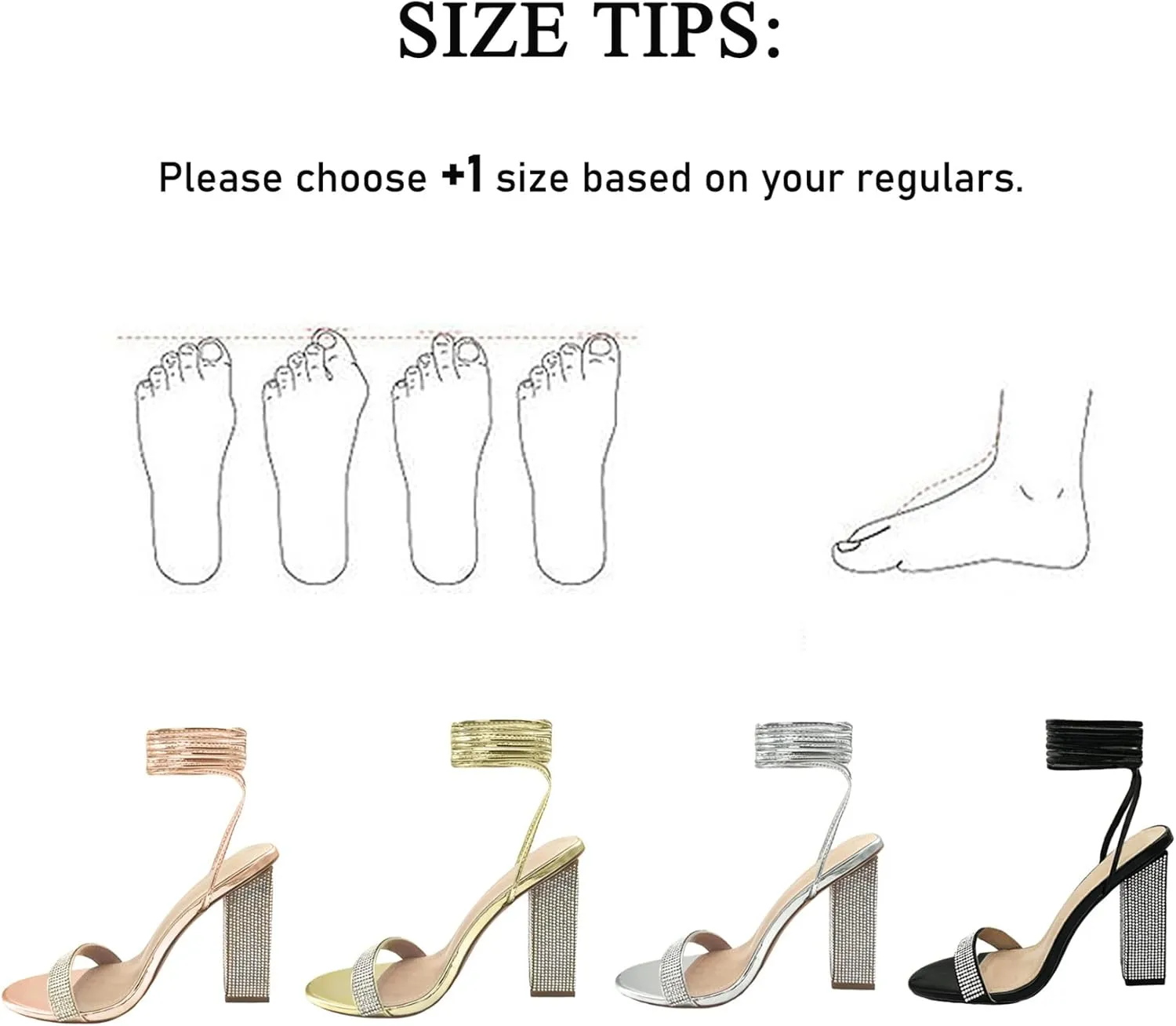 Women's Sparkly Rhinestones Sandals for Women Ankle Strappy Chunky Block Heels Sandals