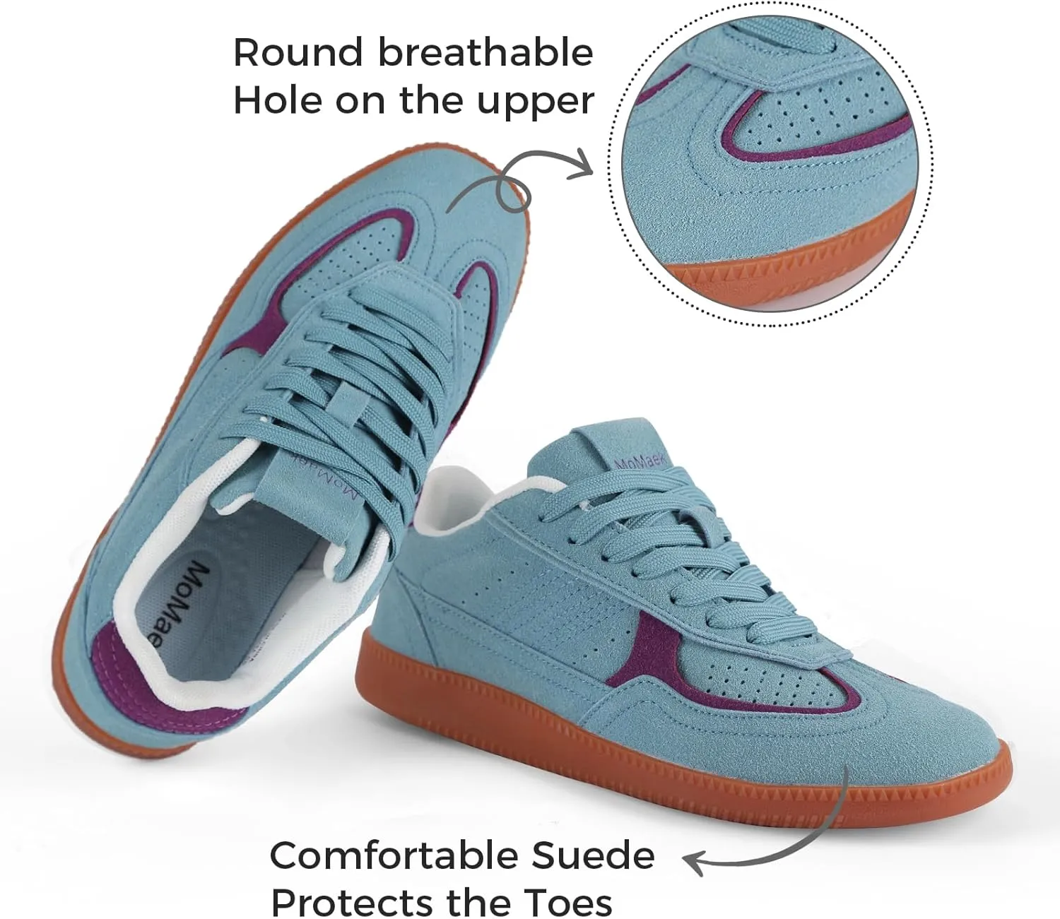Women's Tennis Skate Sneakers Fashion Classic Retro Gum Sole Shoes Casual Walking Footwear Anti Slip Trainers