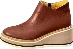 Women's Wedge Ankle Boots Fashion Side Zipper Wedge Leather Booties Basel Ankle Bootie Solid Chelsea Boots All-Match Shoes