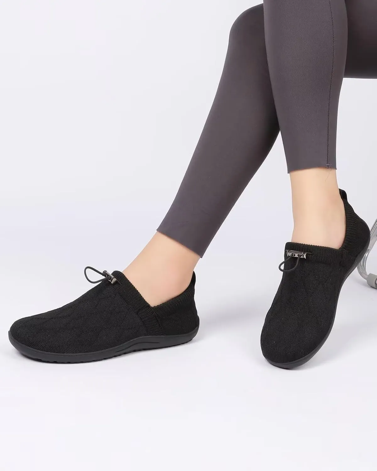 Women's Wide Toe Barefoot Minimalist Walking Shoes Comfortable Tennis Gym Athletic Flats Slip-on Sneakers