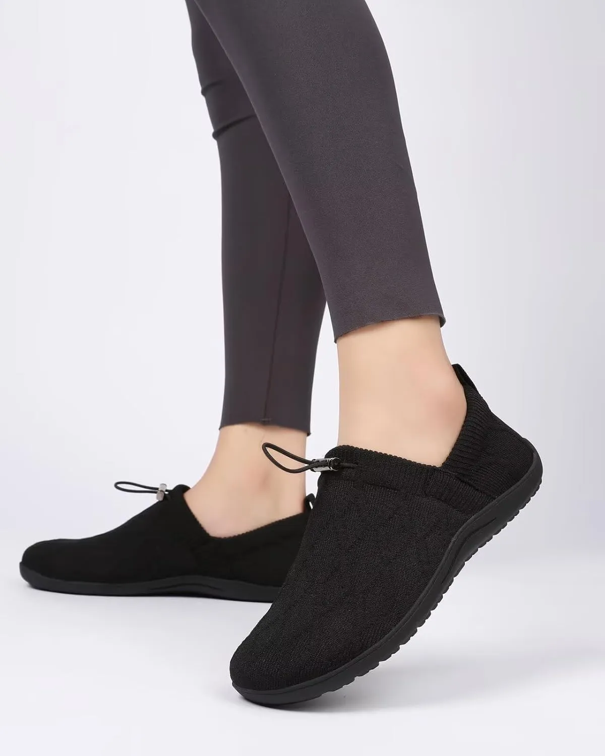 Women's Wide Toe Barefoot Minimalist Walking Shoes Comfortable Tennis Gym Athletic Flats Slip-on Sneakers