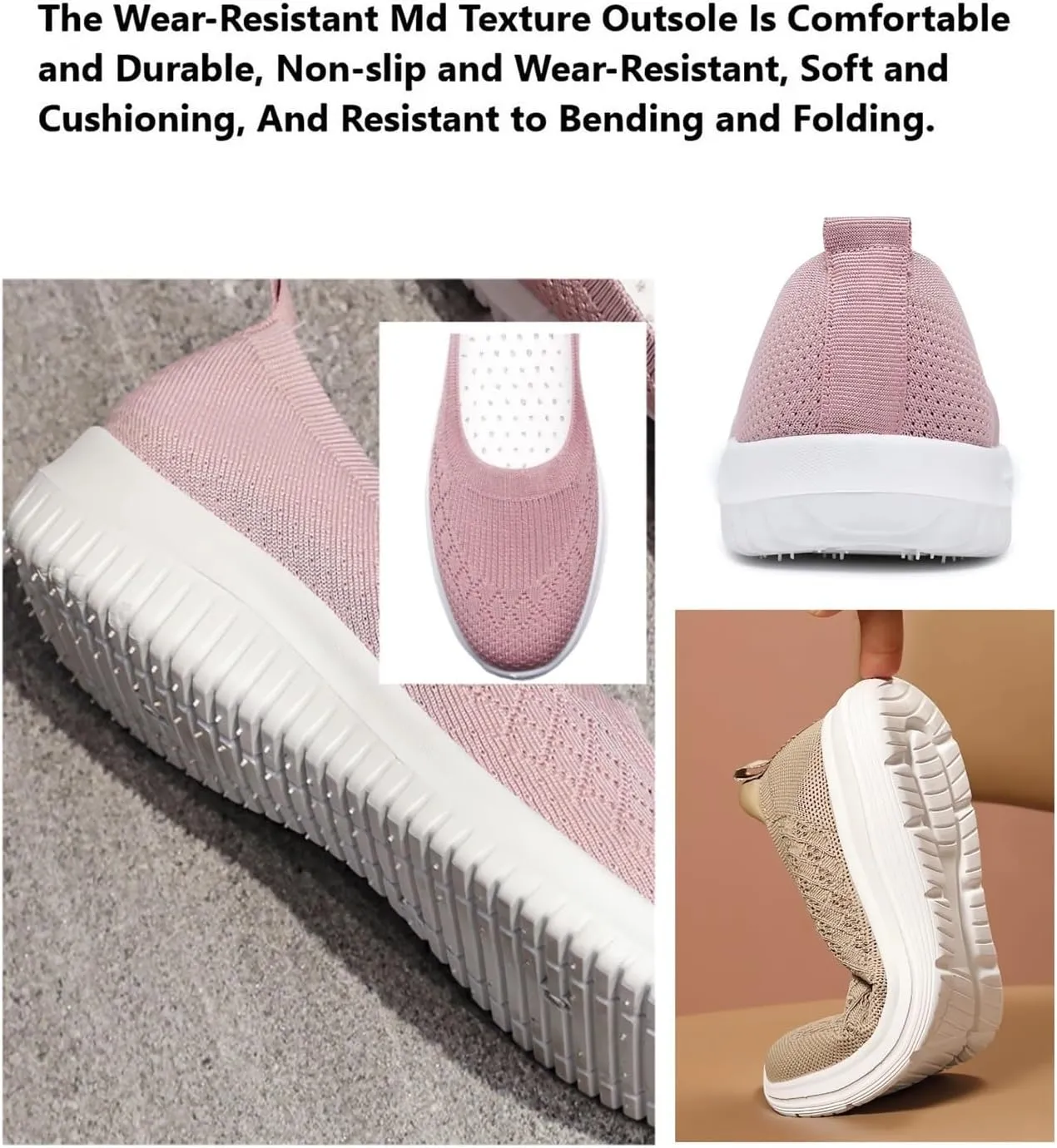 Women's Woven Orthopedic Breathable Shoes Comfortable Walking Sneakers with Arch Support Wide Fit Go Walk Slip on Tenis Comfy Work Slip Ins Loafers Standing All Day Soft Foam Summer Shoes Hands Free