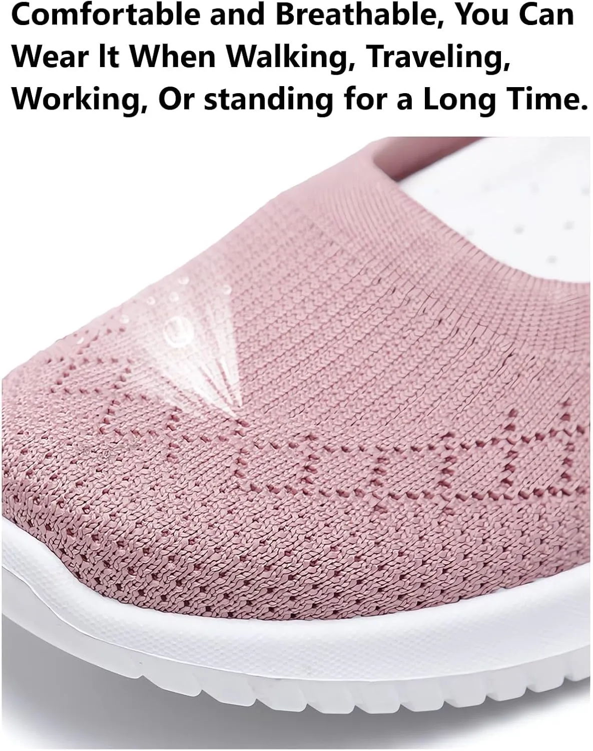 Women's Woven Orthopedic Breathable Shoes Comfortable Walking Sneakers with Arch Support Wide Fit Go Walk Slip on Tenis Comfy Work Slip Ins Loafers Standing All Day Soft Foam Summer Shoes Hands Free