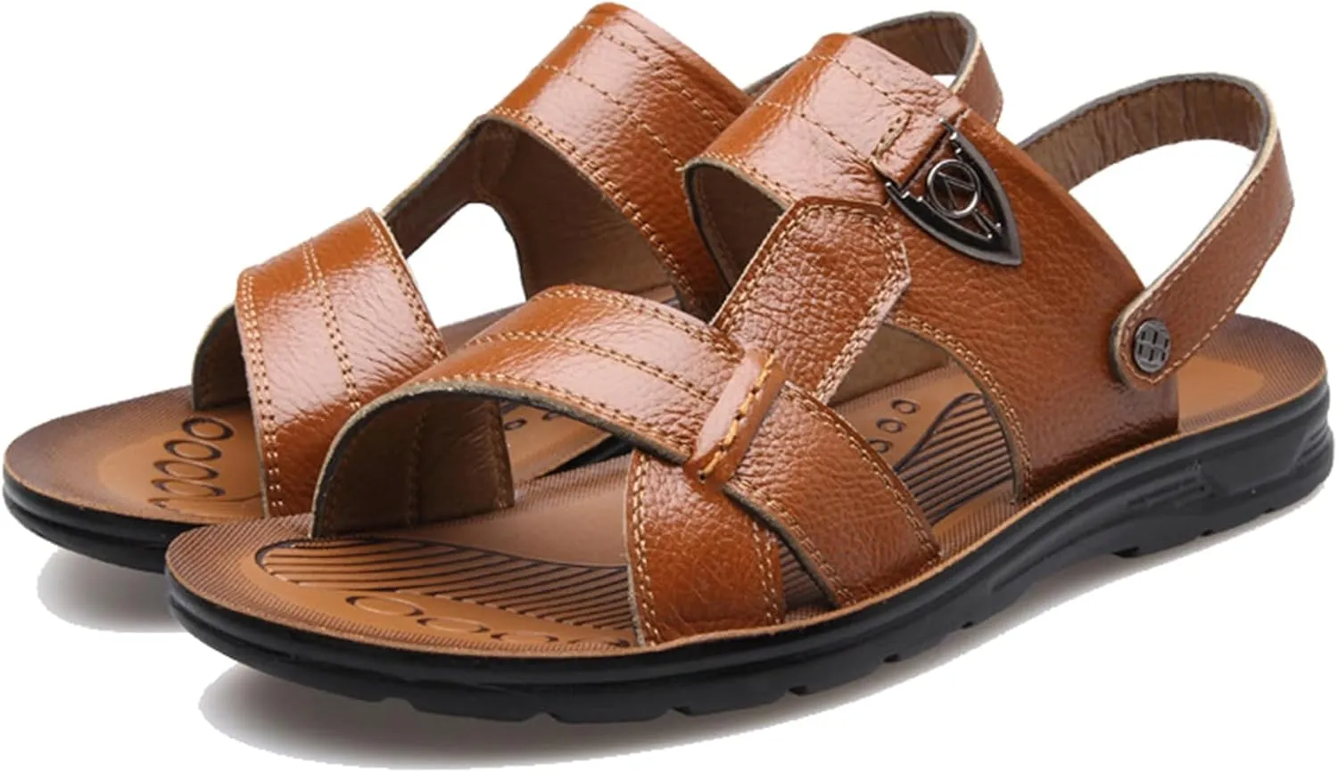 WUIWUIYU Mens' Big Boys' Casual Sandals Open Toe Summer Flats Water Beach Slippers Stream-Treakking Shoes