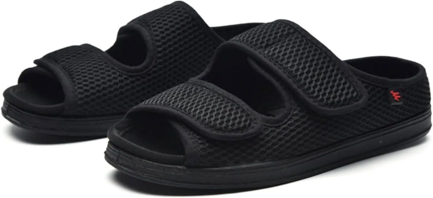 XGOPTS Diabetic Sandals for Women Men Extra Wide Diabetic Foot Shoes Swollen Feet Diabetic Edema Boots Slippers Non Slip Open Toe Adaptive Sandals Diabetic Arthritis Walking Shoes Adjustable Closure