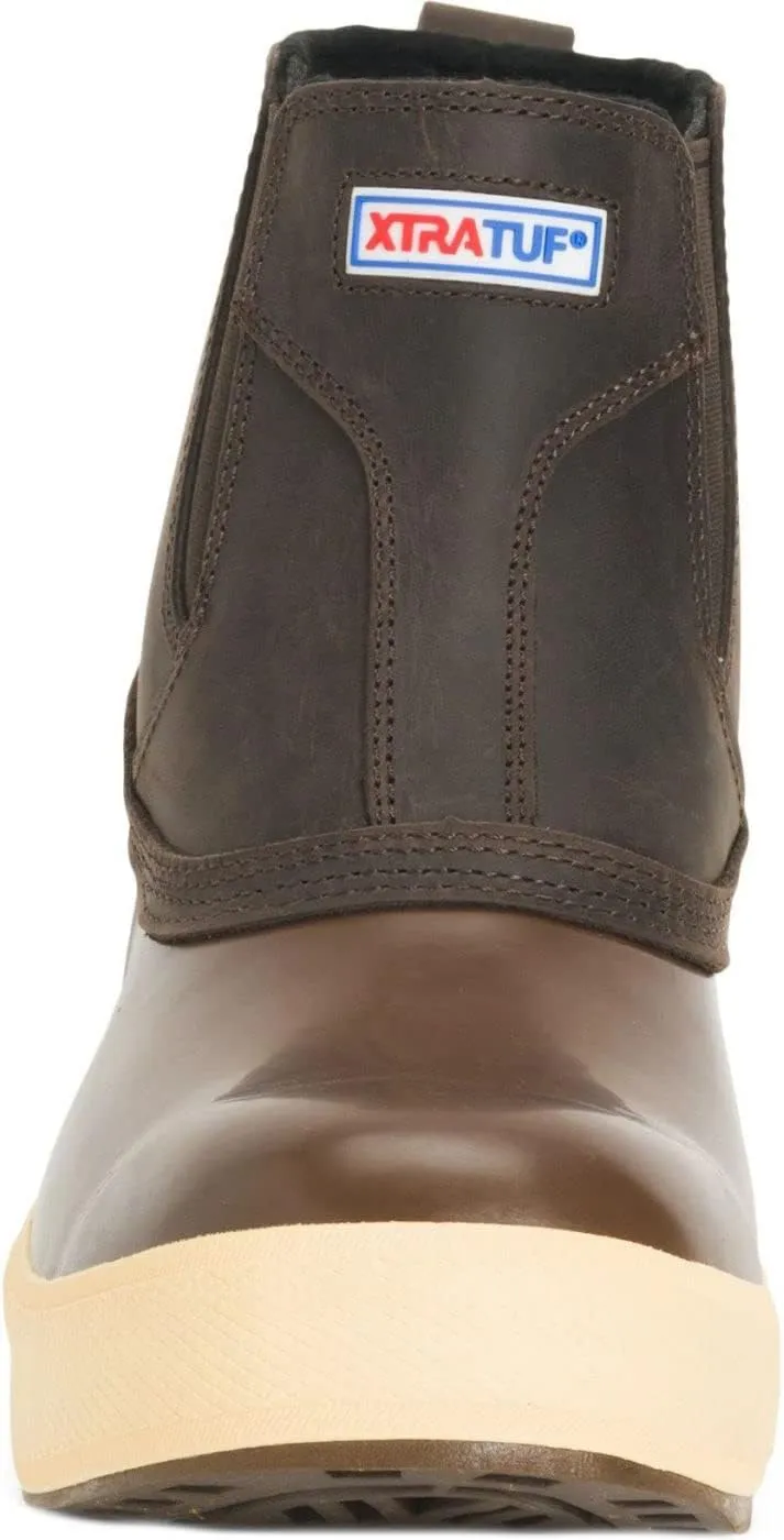Xtratuf Men's 6" Legacy Chelsea Waterproof Weatherproof Leather Upper Slip Resistant Cushioned Ankle Deck Boots