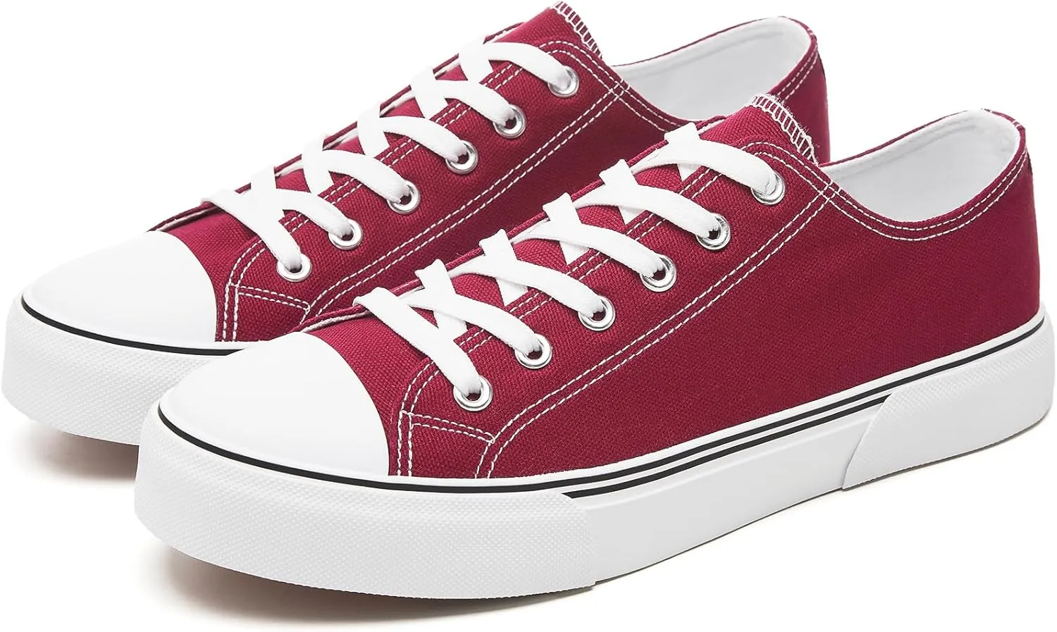 yageyan Men Canvas Low top Shoes Classic Casual Sneakers Black and White Fashion Shoes