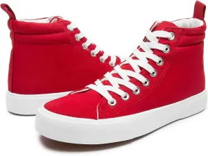 yageyan Womens High Top Canvas Sneakers Fashion Classic Shoes Comfortable White and Black Walking Shoes