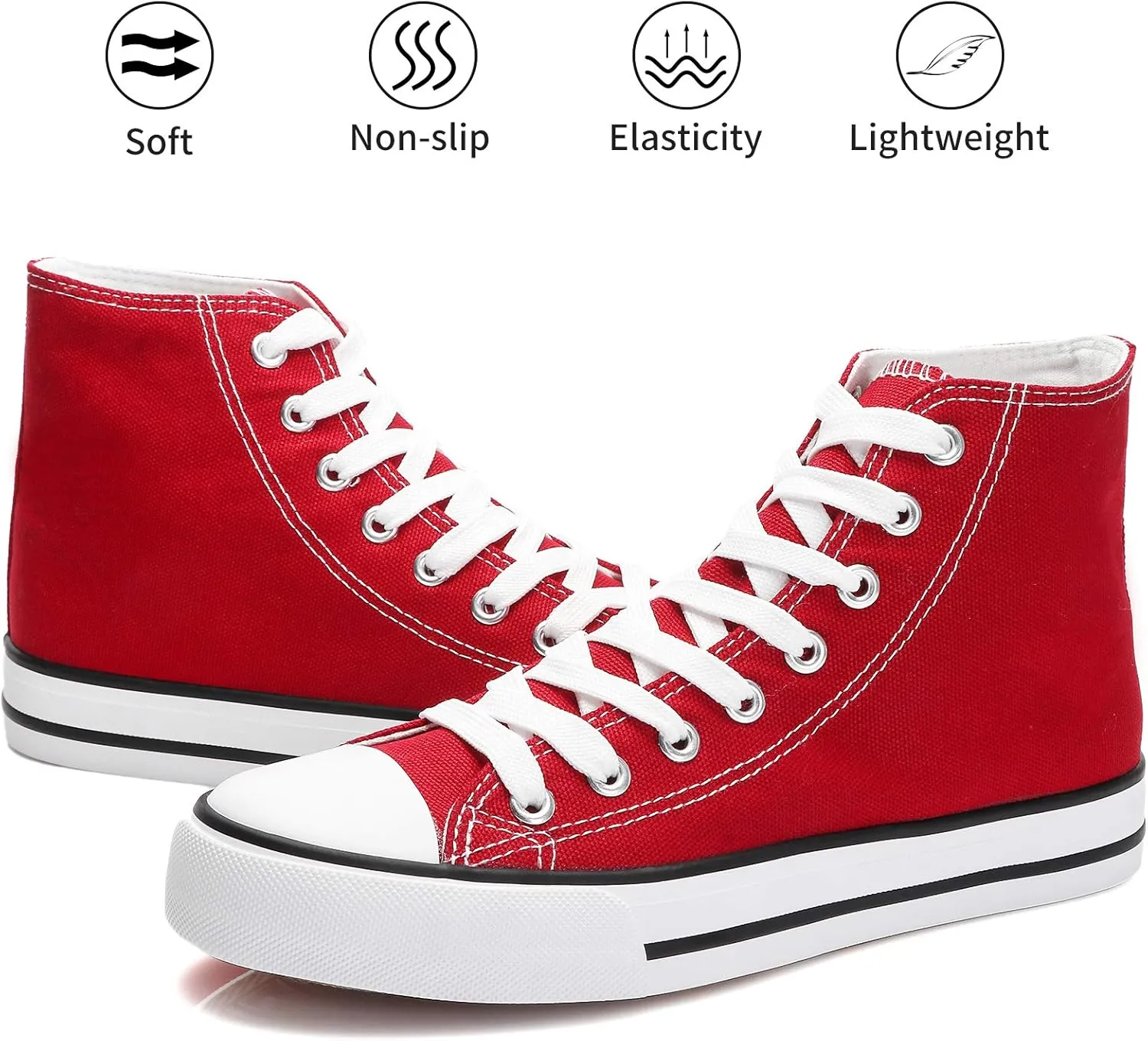 yageyan Womens High Top Canvas Sneakers Lace up Fashion Shoes for Women Casual Classic