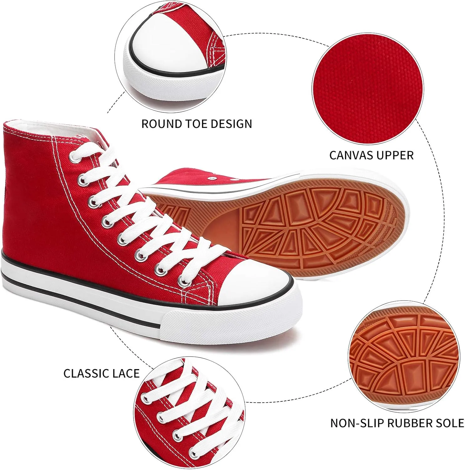 yageyan Womens High Top Canvas Sneakers Lace up Fashion Shoes for Women Casual Classic