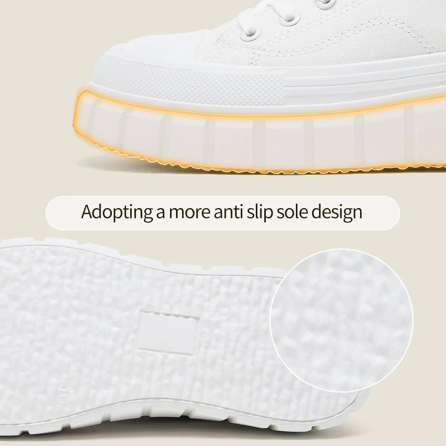 yageyan Womens Platform Sneakers Canvas Shoes for Women White Low Top Classic Casual Tennis Shoes