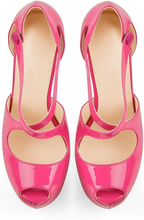 Yolkomo Platform Heels for Women Ankle Strap Stiletto High Heel Sandals