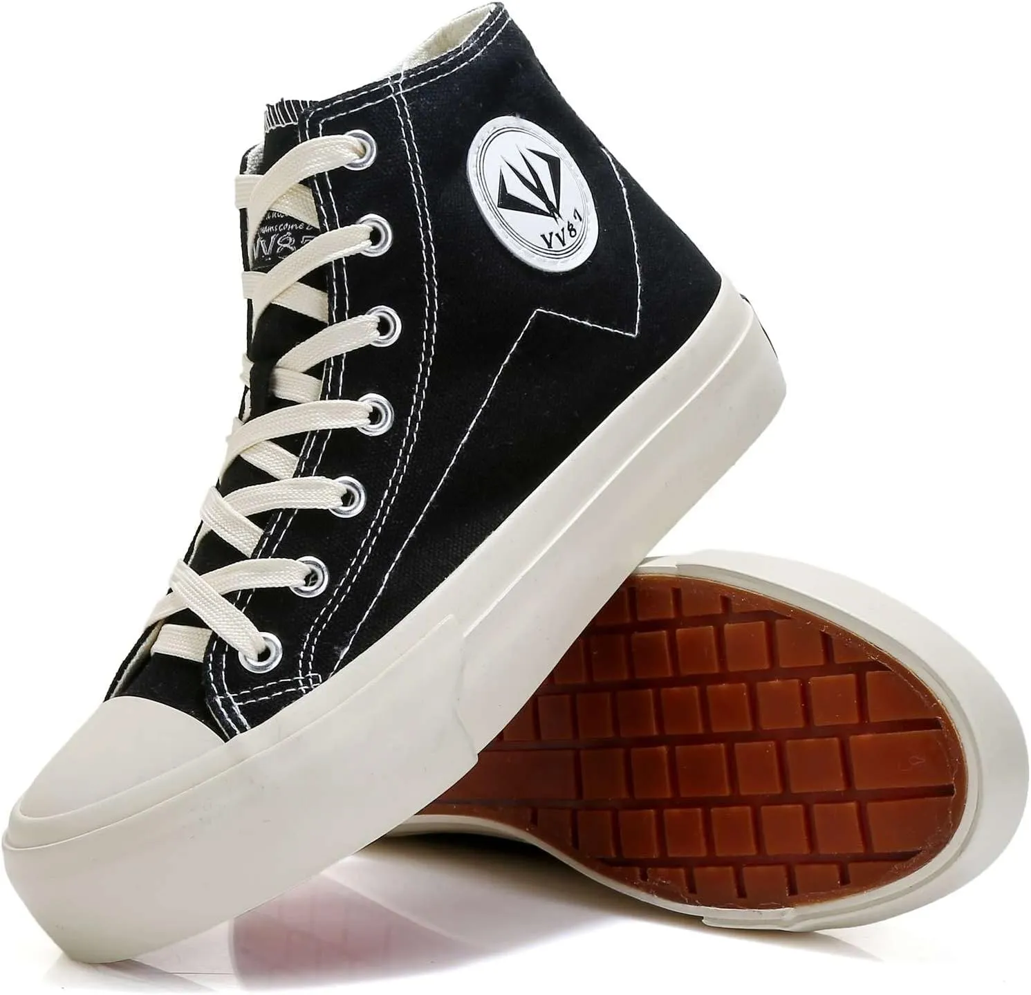 YYSPR Women’s Fashion High Top Canvas Sneakers Lace up Casual Classic Comfort Walking Shoes