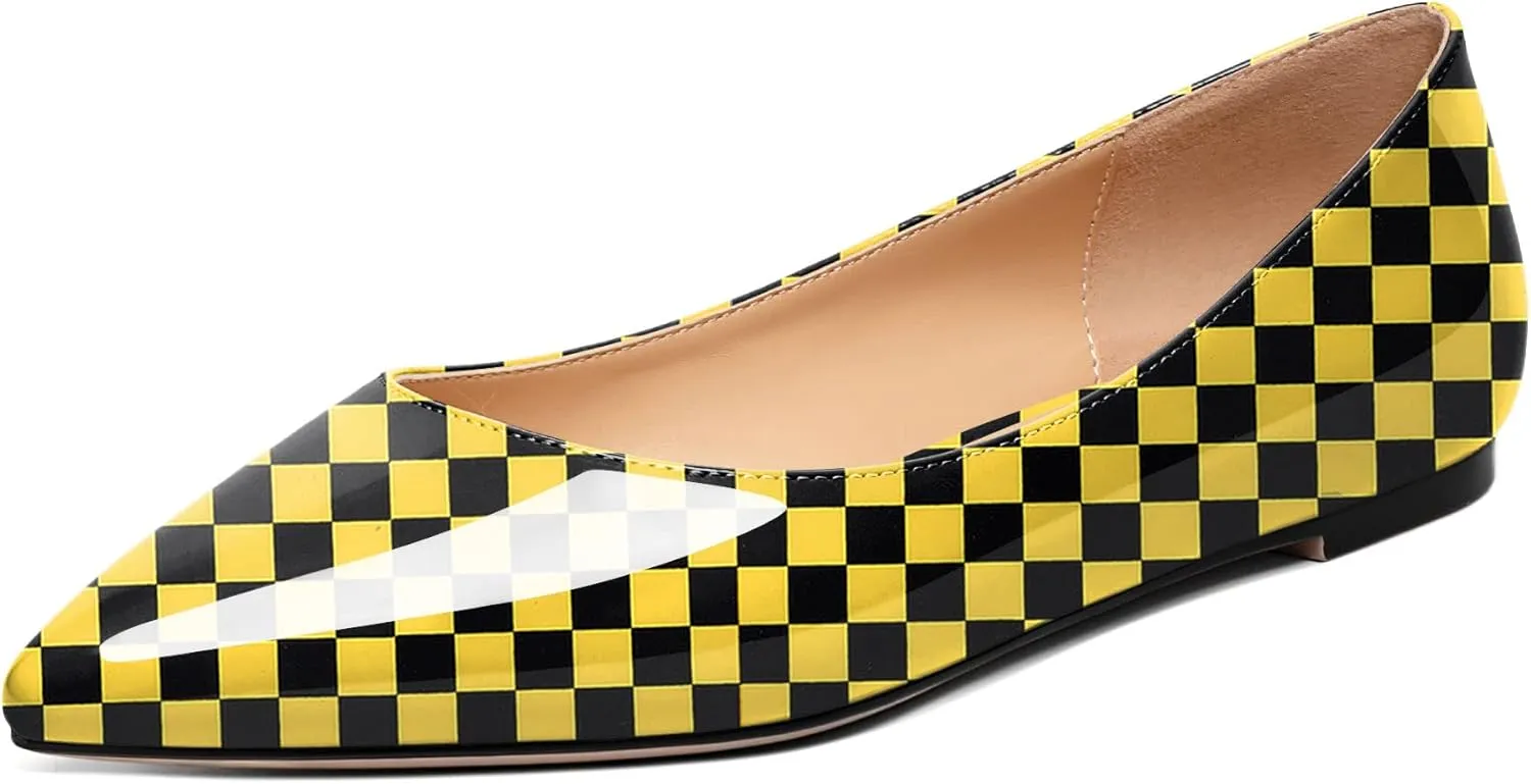 Zamikoo Flats Shoes Women, Pointed Toe Slip On Loafer Flats Shoes Pumps for Office Casual Dressy Comfortable