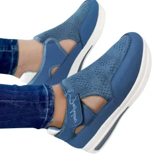 ZBYY Womens Summer Casual Sneakers Closed Toe Walking Breathable Outdoor Sandals Comfort Wedge Platform Loafers