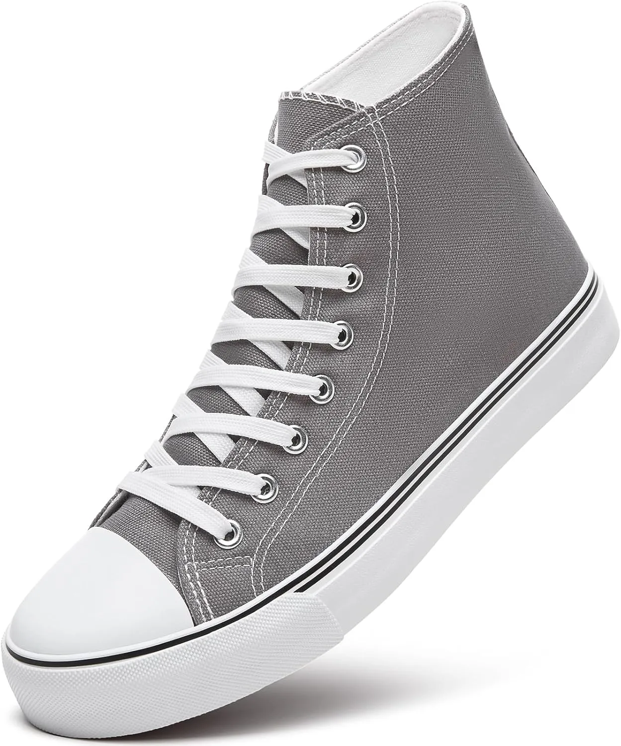 ZGR Men's High Top Canvas Sneakers Lace Up Classic Casual Walking Shoes