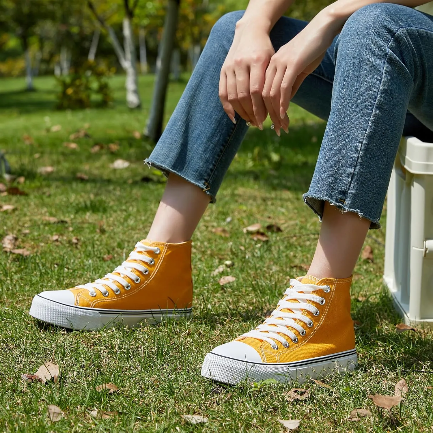 ZGR Womens High Top Canvas Sneakers,Lace-up Canvas Shoes,Casual Tennis Walking Shoes