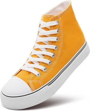 ZGR Womens High Top Canvas Sneakers,Lace-up Canvas Shoes,Casual Tennis Walking Shoes