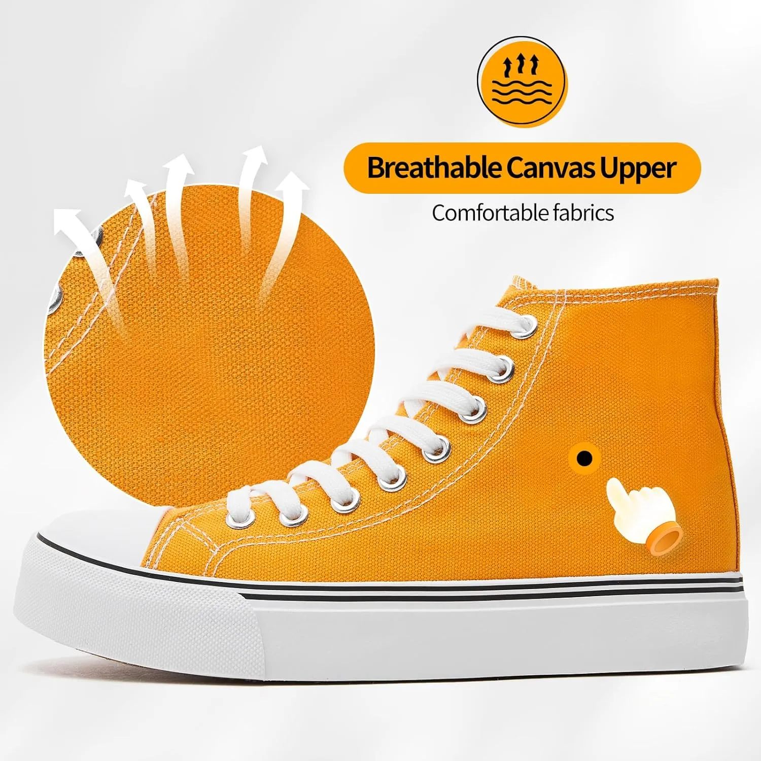 ZGR Womens High Top Canvas Sneakers,Lace-up Canvas Shoes,Casual Tennis Walking Shoes