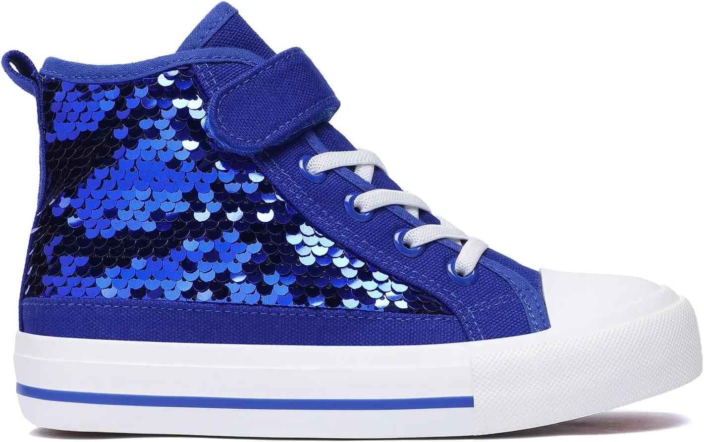 Zoroadke Kids Sparkle Sequins High Top Casual Adjustable Strap Canvas Shoes Girls and Boys Glitter Sneakers
