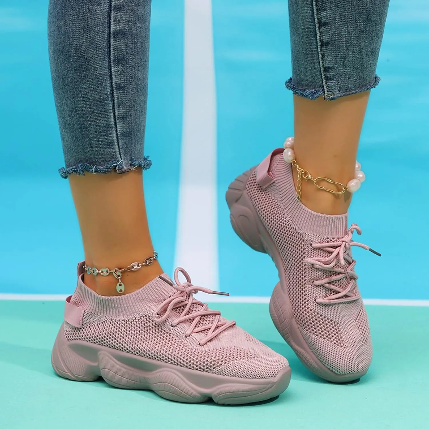 ZSpzx Orthopedic Platform Sneakers for Women Air Cushioned Padded Insole Slip on Walking Casual Shoes Arch Support Jogging Tennis Sneaker Plantar Fasciitis Breathable Comfy Lightweight Shoe