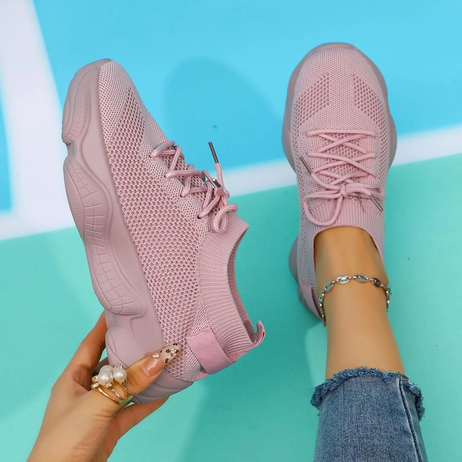 ZSpzx Orthopedic Platform Sneakers for Women Air Cushioned Padded Insole Slip on Walking Casual Shoes Arch Support Jogging Tennis Sneaker Plantar Fasciitis Breathable Comfy Lightweight Shoe