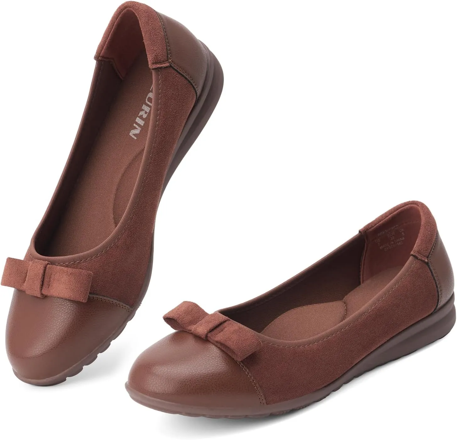 ZURIN Women's Comfortable Ballet Dressy Flats Round Toe Flats Slip On Flats Dress Work Shoes for Business Casual Office