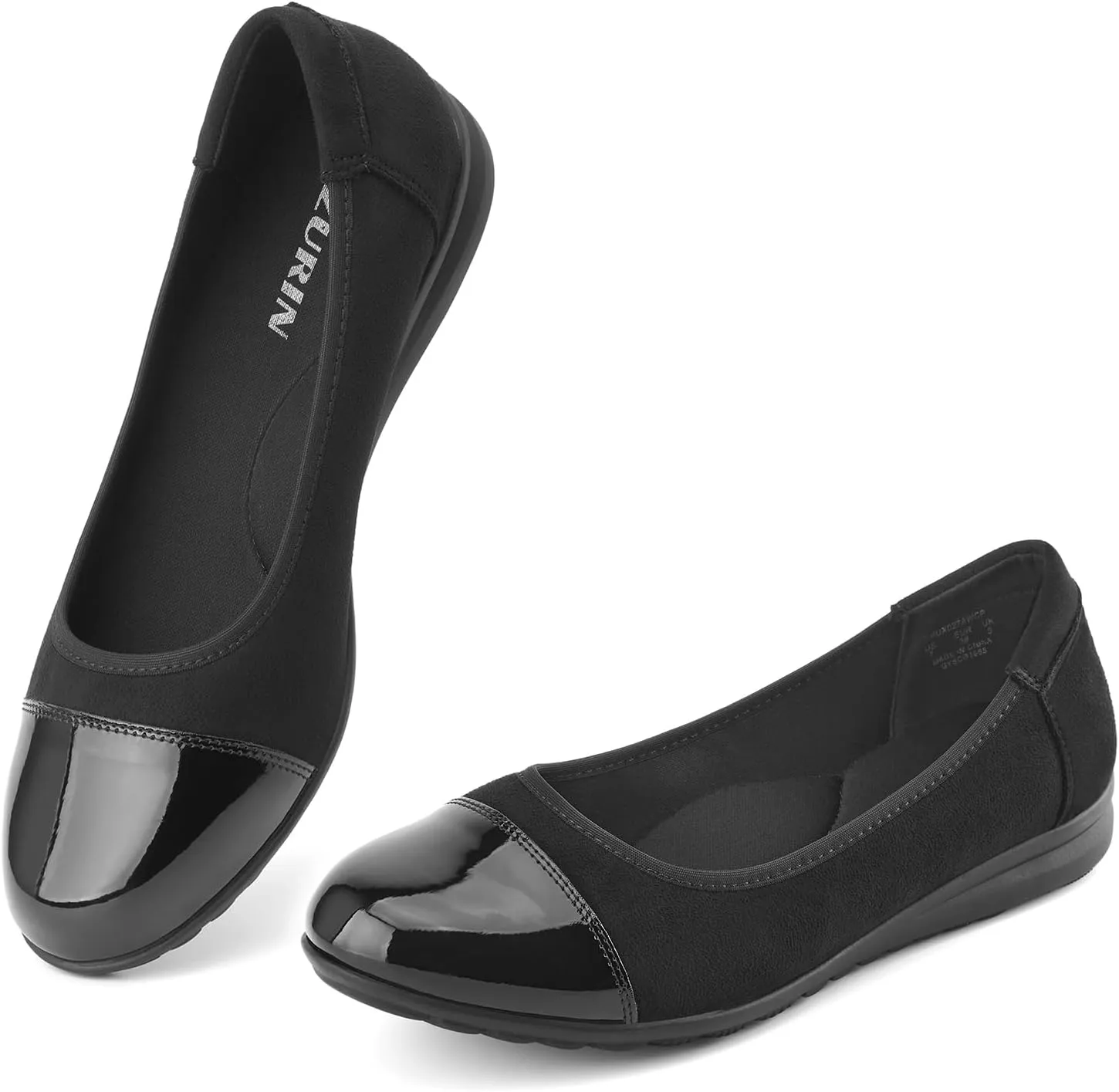 ZURIN Women's Comfortable Ballet Dressy Flats Round Toe Flats Slip On Flats Dress Work Shoes for Business Casual Office