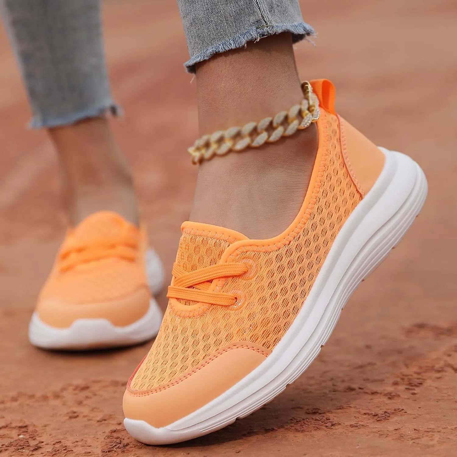ZWRXW Women's Orthopedic Loafers Slip-On Walking Shoes Arch Support & Non-Slip Breathable Shoes Low Top Fashion Sneakers Lightweight Outdoor Hiking Sneakers