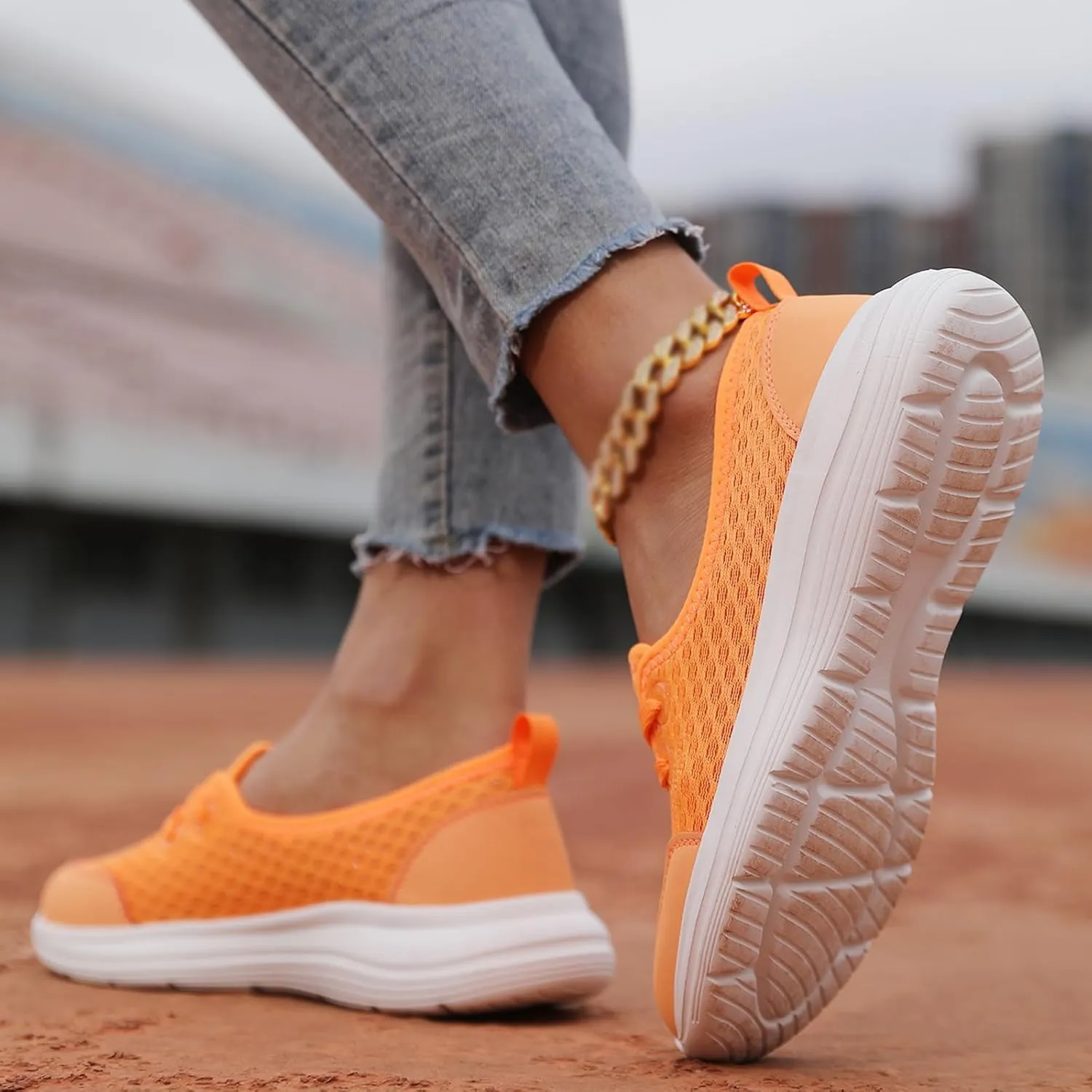 ZWRXW Women's Orthopedic Loafers Slip-On Walking Shoes Arch Support & Non-Slip Breathable Shoes Low Top Fashion Sneakers Lightweight Outdoor Hiking Sneakers